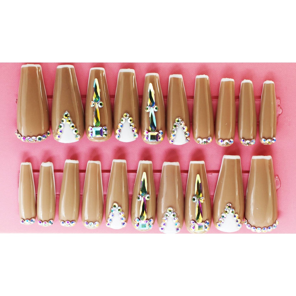 Chocolate City Long Coffin Press On Nails Long